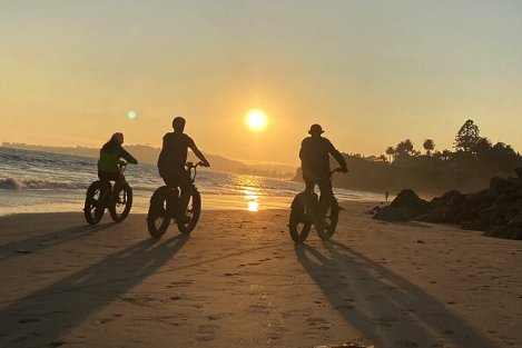 eBikes at sunset on the beach